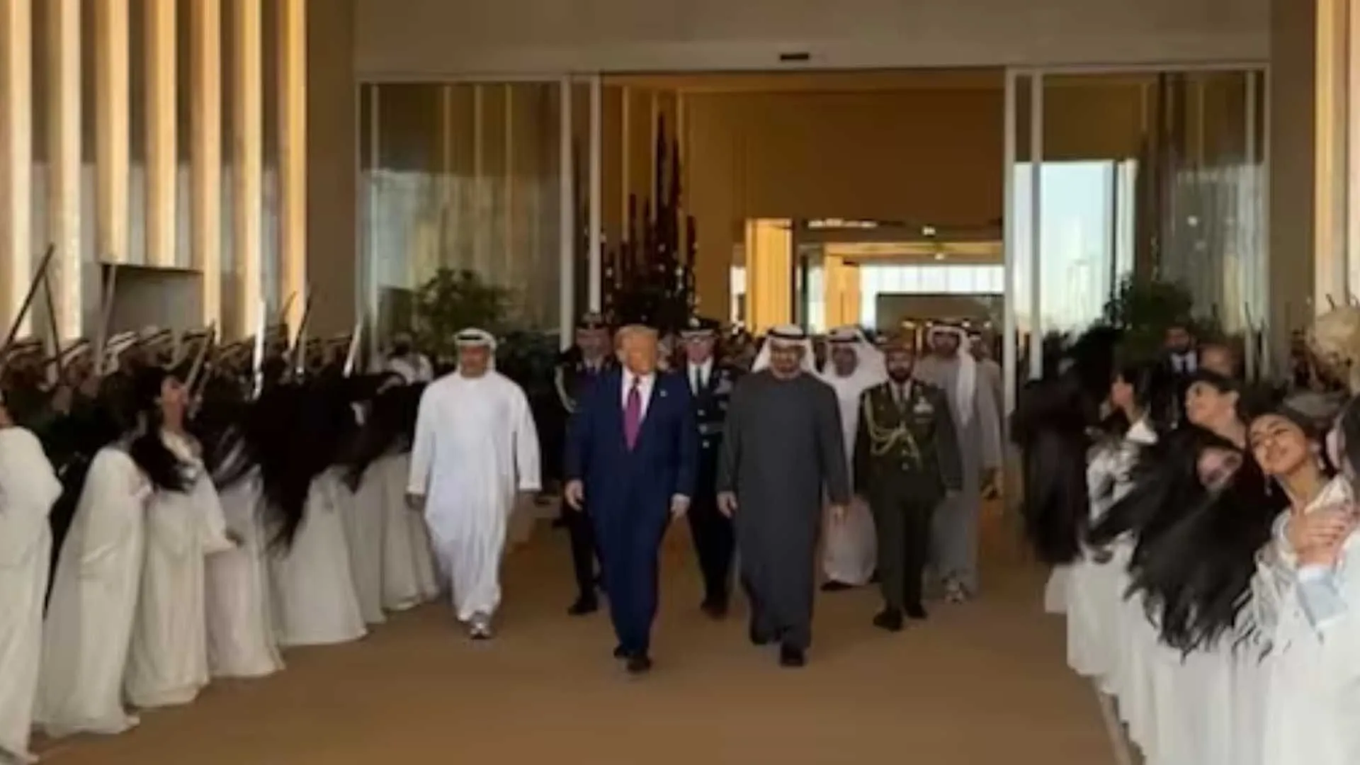 Girls Perform Traditional Hair-Flipping Dance to Welcome Donald Trump ...