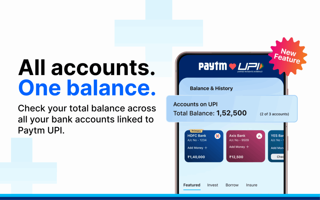 Paytm real time balance display