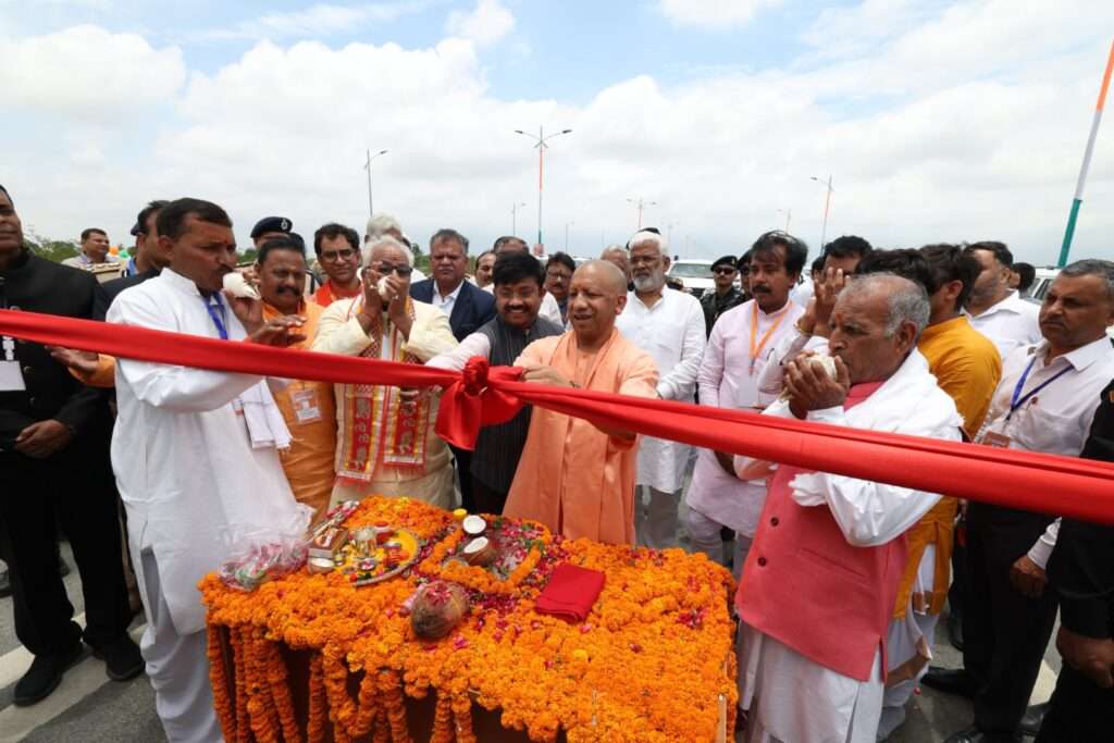 Yogi Adityanath inaugurates Gorakhpur Link Expressway in Uttar Pradesh.