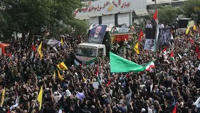 Massive funeral procession in Tehran for Iranian commanders killed in Israel war