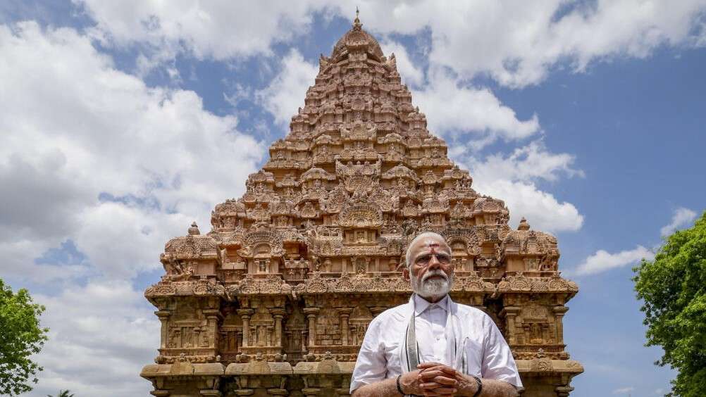 PM Modi at temple in tamil nadu