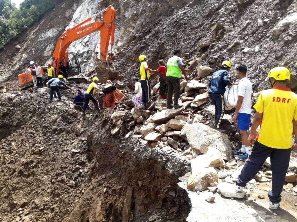 SDRF rescues 40 pilgrims stranded in Uttarakhand landslide amid heavy rains.