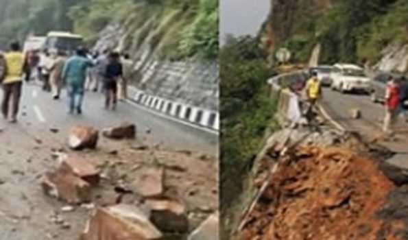 Landslide blocks Karul Ghat