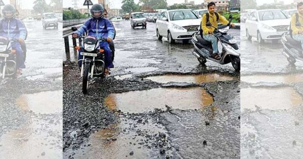 Potholes on Indian roads
