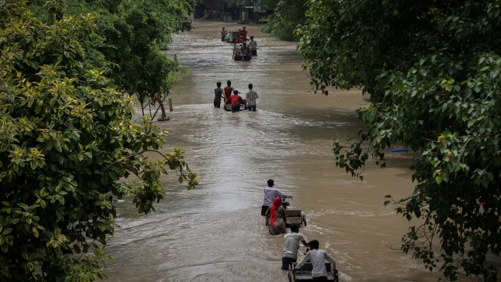 Flooded streets in northern India