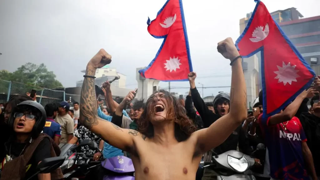 Protesters rally in Kathmandu streets