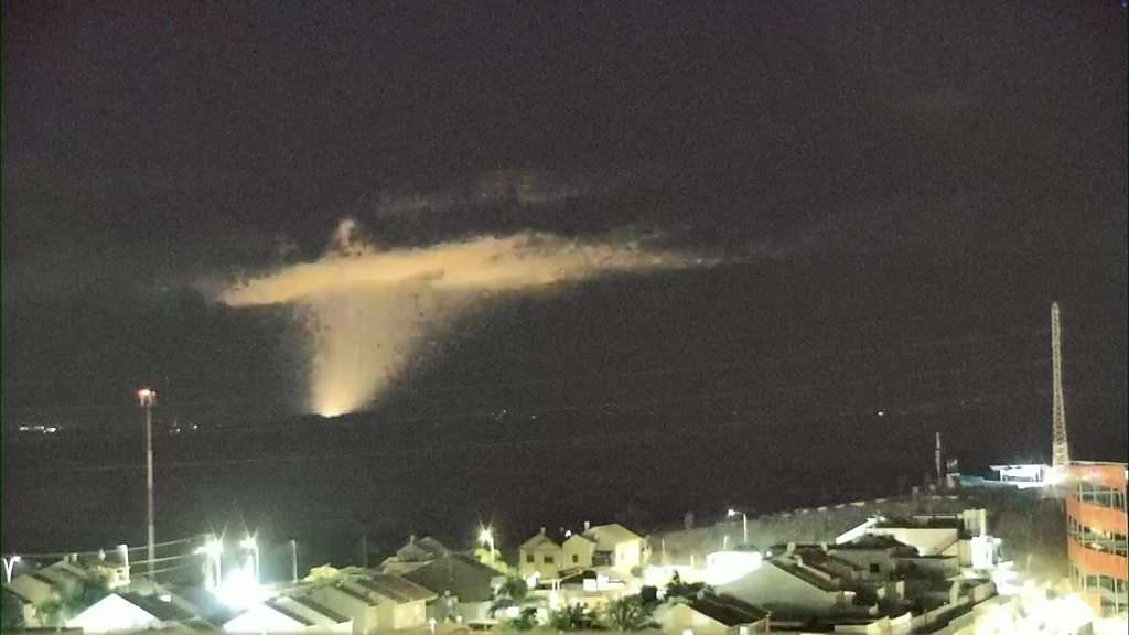 Airstrikes over Gaza at night