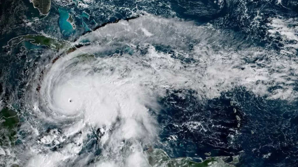 Hurricane Melissa approaching Jamaica coast