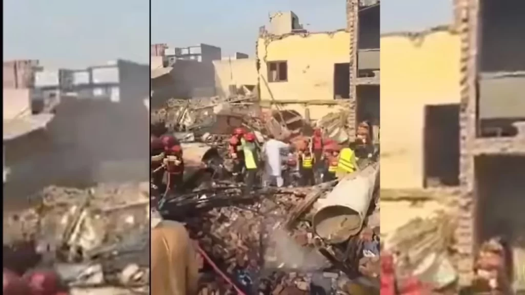 Faisalabad factory explosion scene
