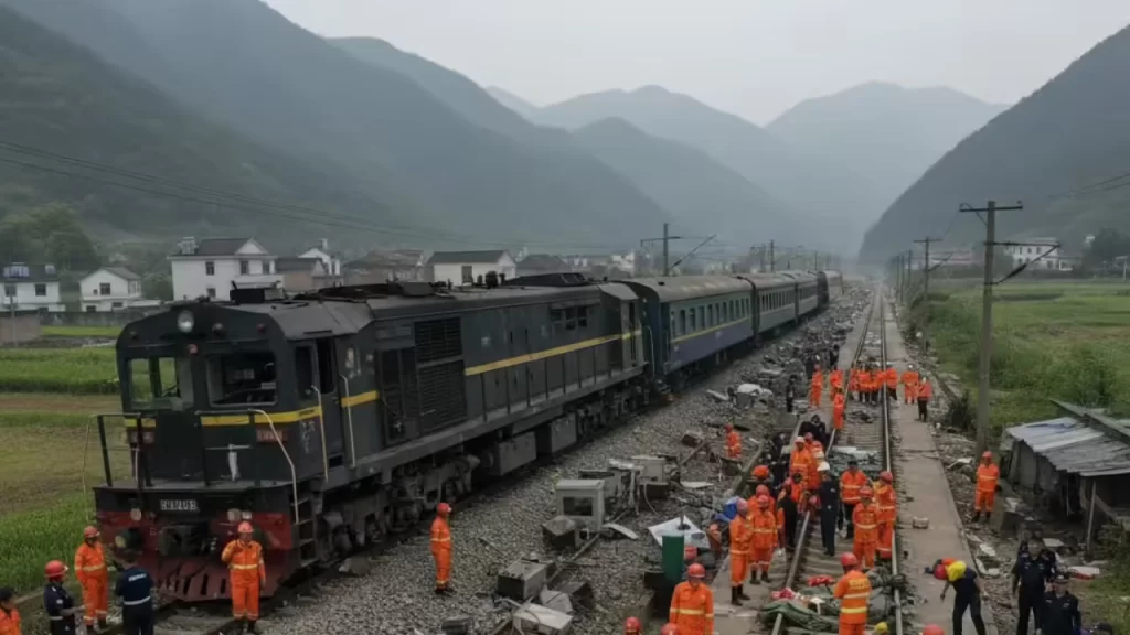 Yunnan train crash scene