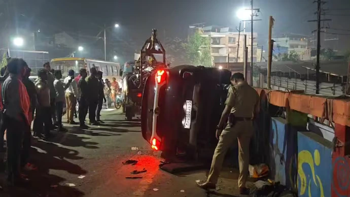 Ambernath flyover accident scene