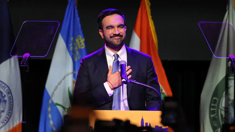 Zohran Mamdani celebrates victory as NYC’s first South Asian Muslim mayor