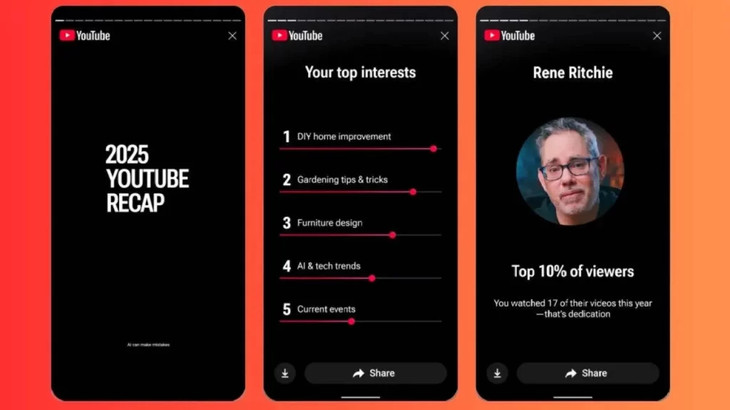 YouTube 2025 recap feature