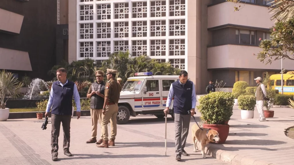 Noida schools bomb threat evacuation