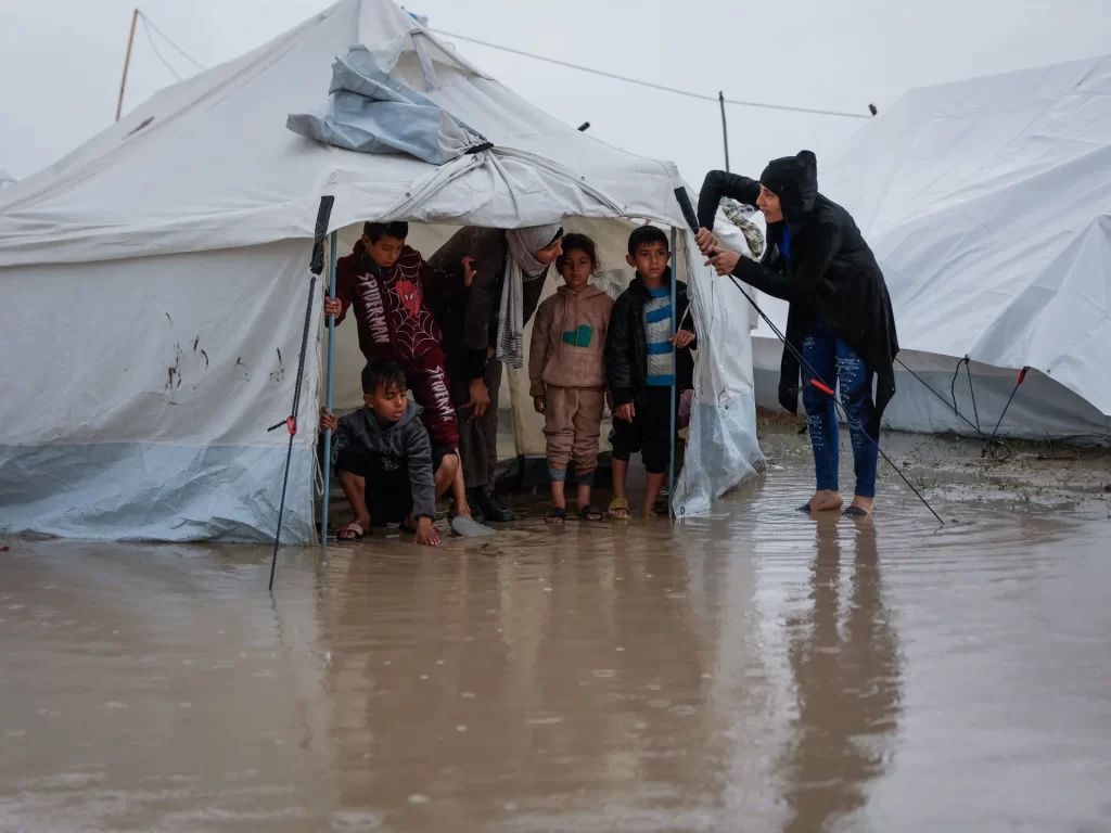“Flooded tents in Gaza”