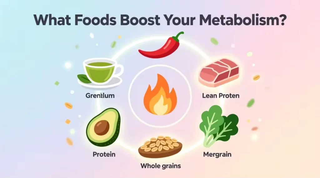 Metabolism-boosting forbidden foods graphic.