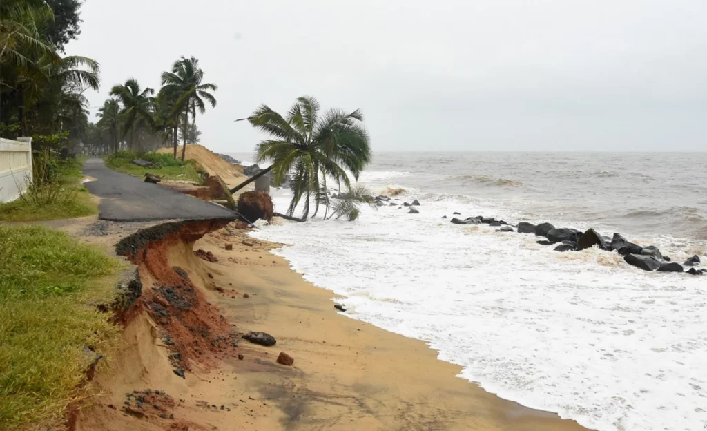Coastal erosion in Indian villages