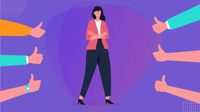 Illustration of online validation impacting self-worth.