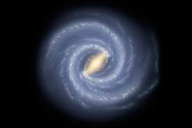 Milky Way colliding with Andromeda galaxy simulation.