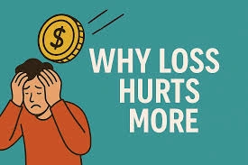 Illustration of humans prioritizing loss avoidance over gains in decisions.