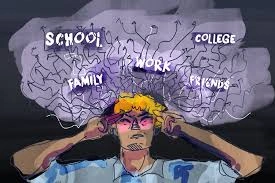 Stressed students under pressure