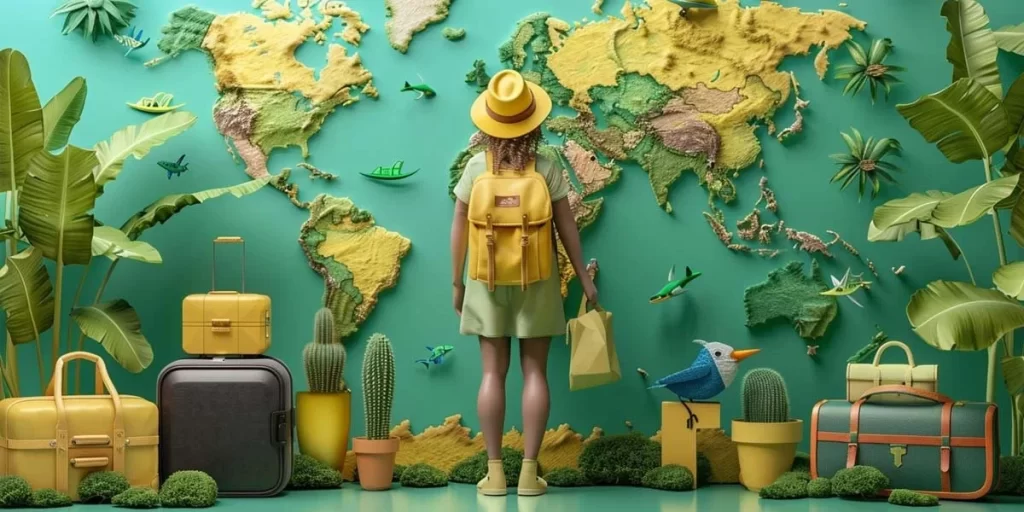 Traveler smiling during scenic mountain hike.