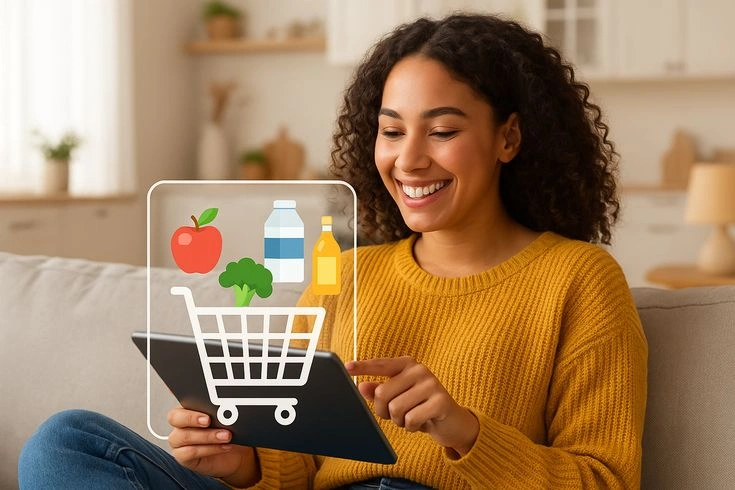 AI‑assisted grocery shopping automation concept