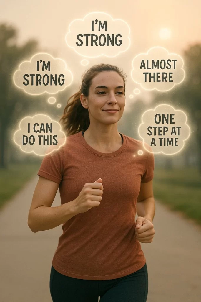 Person building self-confidence through healthy habits.