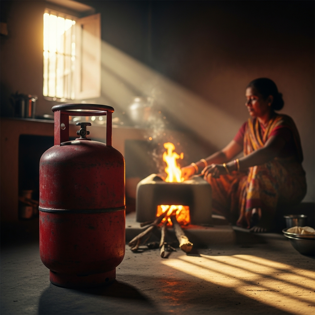 most Indian families, the cooking gas cylinder