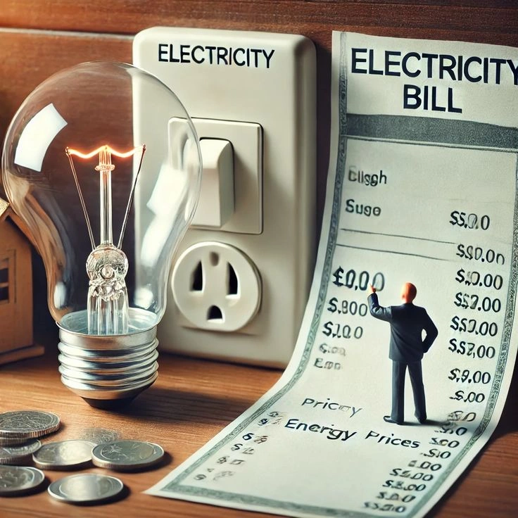Indian electricity bill breakdown infographic.
