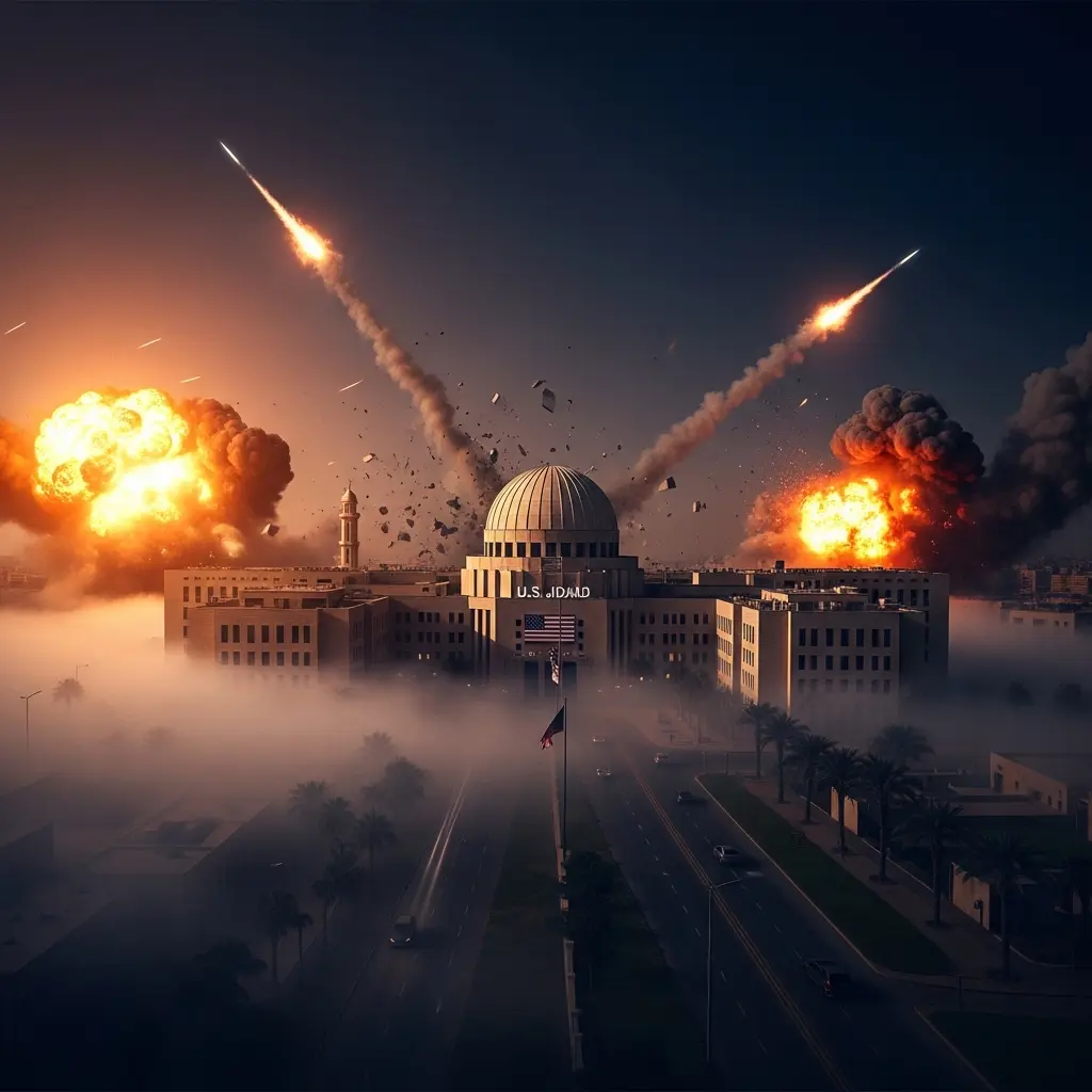 Explosions near a government building.