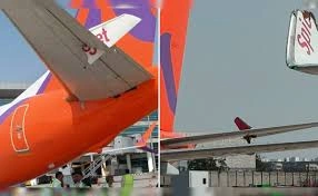 SpiceJet and Akasa planes graze each other on taxiway at delhi