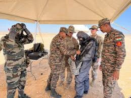 India-Egypt Cyclone exercise soldiers training together.