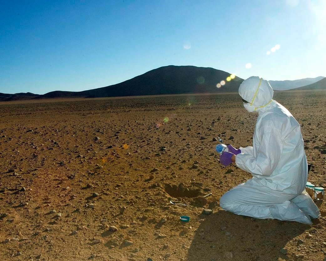 microbial life two metres underground in Chile’s Atacama Desert