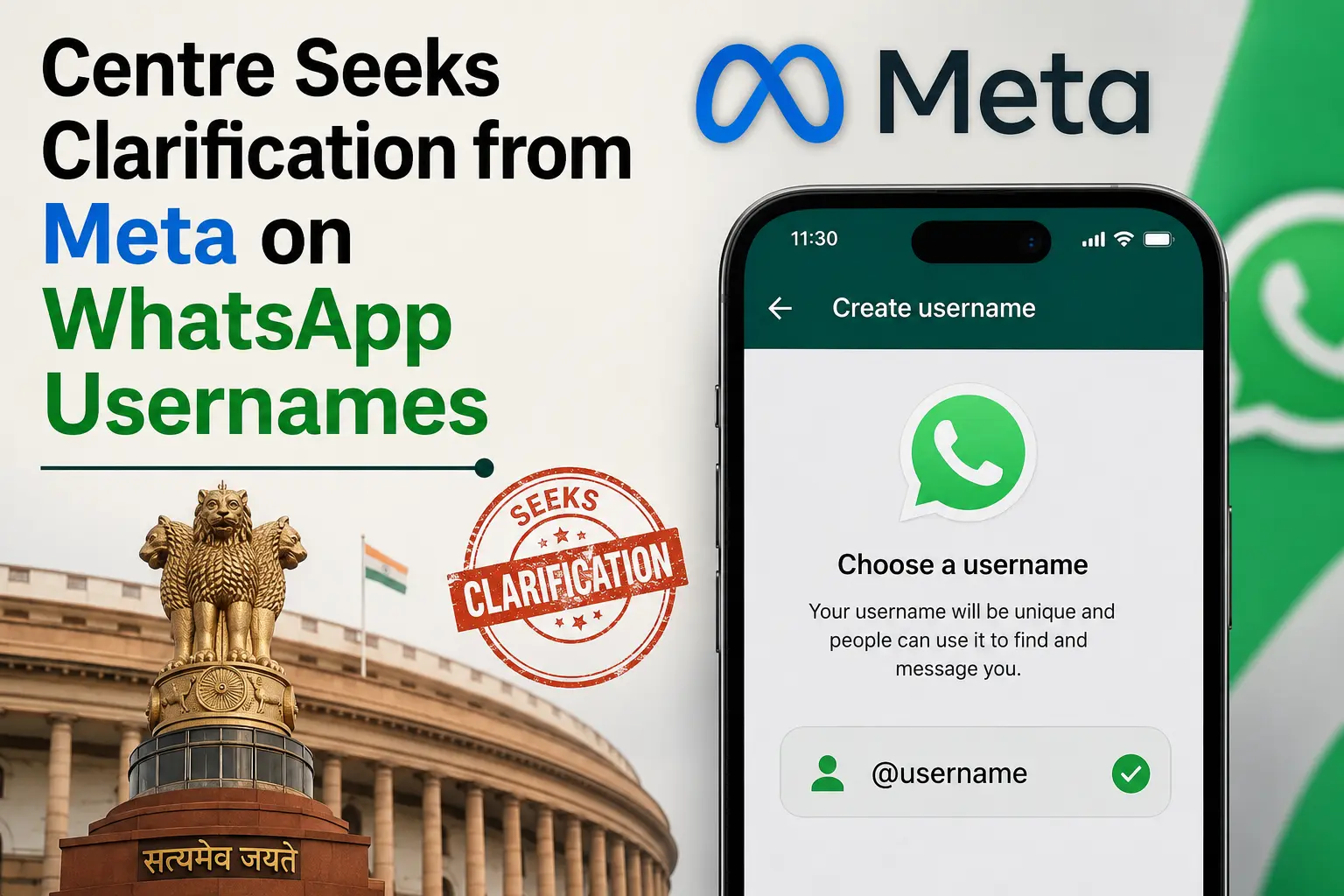 Centre Seeks Clarification from Meta on WhatsApp Usernames