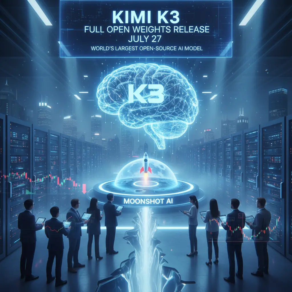Today marks the day much of the AI world has had circled on its calendar: Moonshot AI, the Beijing-based startup, is scheduled to publish the complete open weights of Kimi K3, its 2.8-trillion-parameter model that the company describes as the largest open-source AI system ever built. The release caps a whirlwind two weeks that started with the model's benchmark-topping debut on July 16 and has, in the time since, sent shockwaves through both the AI industry and financial markets. For anyone tracking the Kimi K3 open weights story, today's release is the second half of a two-step launch. Moonshot first made the model available through its API and consumer apps on July 16, letting developers and researchers test its capabilities without handing over the underlying architecture. That held the model at arm's length from the open-source community for eleven days — enough time for benchmark numbers to circulate and for the industry to start forming an opinion. Now, with the full weights due out, anyone with the hardware to run it will be able to download, inspect, fine-tune, and self-host the model directly. The scale of Kimi K3 is what's driven most of the conversation around this Moonshot AI model. At 2.8 trillion total parameters, it dwarfs other recent open-source Chinese releases — roughly 75 percent larger than DeepSeek's V4 Pro, which sits at around 1.6 trillion parameters. But the headline number is a bit misleading on its own. Kimi K3 uses a mixture-of-experts design, meaning it only activates a small fraction of its total parameters for any given task — 16 of 896 experts per token, which works out to roughly 50 billion parameters of active compute at any one time. That architecture, paired with what Moonshot calls Kimi Delta Attention and a technique it calls Attention Residuals, lets the model behave like something far larger than its actual per-token compute cost would suggest. TECHi On the benchmark side, the numbers have been enough to put Kimi K3 in serious conversation with the leading closed-source labs. The model has landed close to the top of several independent leaderboards, and in blind developer testing on Arena's Frontend Code Arena, it actually took the top spot outright. It hasn't overtaken everything — Anthropic's and OpenAI's most capable systems still generally edge it out on broader intelligence indexes — but for an open-weight model to land within striking distance of the closed frontier at all is being treated as a milestone in its own right. Not everyone has taken Moonshot's benchmark claims fully at face value, though; some independent testing has flagged a notably elevated hallucination rate on K3 compared with its predecessor, a detail that didn't appear in Moonshot's own published charts. The reaction across the AI benchmark race has been just as notable as the model itself. When Kimi K3 first launched, shares of rival Chinese AI firms took a hard hit — Z.ai's stock reportedly dropped nearly 30% in Hong Kong trading, while MiniMax Group fell around 16%. The sell-off wasn't confined to Moonshot's direct competitors either; broader Asian semiconductor names and even Nvidia saw pressure, as investors weighed whether a highly capable, comparatively cheap open-weight model might chip away at the assumption that frontier AI requires enormous, sustained spending on high-end compute. Some analysts have compared the mood to the "DeepSeek moment" from early last year, when a similar Chinese release rattled US tech valuations, though others have pushed back on the comparison as overblown. The timing of today's open-source AI China release also lands amid a more complicated geopolitical backdrop. Chinese regulators have reportedly been weighing new export controls that could restrict how freely Chinese AI labs release model weights to the rest of the world, with discussions apparently still unresolved as of late last week. That backdrop has added a layer of urgency to today's release: once the weights are out and downloaded across the globe, they're effectively impossible to pull back, regardless of what rules Beijing eventually settles on. On the US side, the release has also fed into an ongoing debate in Washington over whether American companies should be permitted to build on Chinese open-source models at all. For developers and enterprises, today's release effectively creates a new decision point. Until now, using Kimi K3 meant routing requests through Moonshot's hosted API — and, by extension, through infrastructure that may fall under China's National Intelligence Law. With the weights public, organizations will have the option to self-host the model on their own infrastructure instead, though doing so isn't trivial: even in a compressed weight format, the full model reportedly requires somewhere in the neighborhood of 1.4 terabytes of storage, putting genuine self-hosting within reach mainly of organizations running substantial multi-node GPU clusters. Whatever happens with today's rollout, it's already reframing how the industry talks about the AI benchmark race. A model built with a fraction of the resources available to the largest US labs, now sitting within reach of the closed frontier and handing its full weights to the public, is exactly the kind of development that keeps both AI researchers and stock analysts checking their screens today.