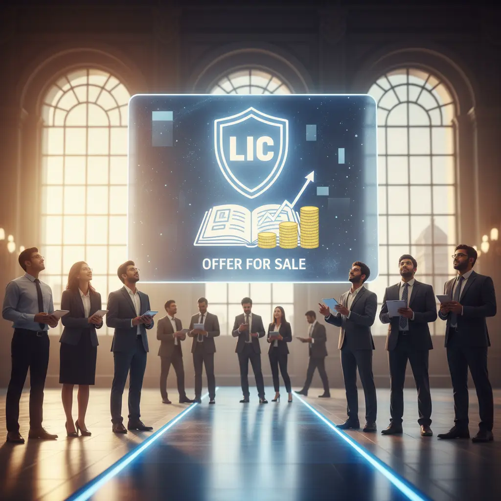 LIC's Offer for Sale Opens for Retail Investors. Dont use text on the image.