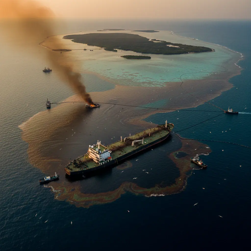Oil Tanker Leak Off Oman Creates Massive Slick Near Protected Marine Reserve.