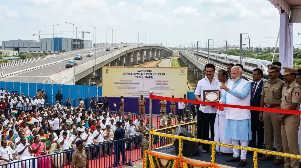 Big Projects, Bigger Politics: PM Modi Launches ₹13,000 Crore of Development Work in Tamil Nadu.