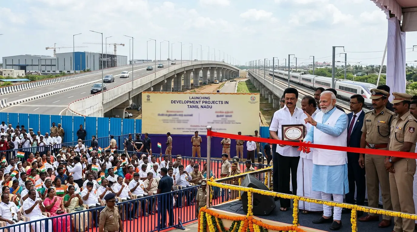 Big Projects, Bigger Politics: PM Modi Launches ₹13,000 Crore of Development Work in Tamil Nadu.