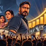 Drishyam 3 Becomes Ajay Devgn’s Biggest Hit Ever. Generate an Image of given Tittle. Dont use tittle in the image.