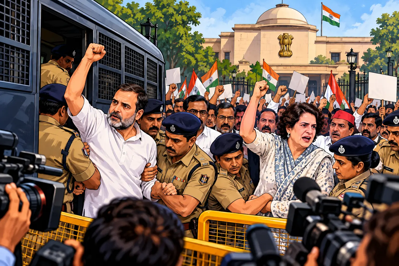 INDIA Bloc Leaders Detained After Hours-Long Protest at Election Commission